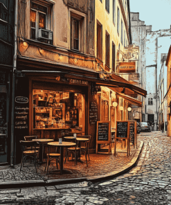 Outdoor Cafe Streets Diamond Painting