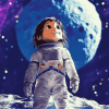 Over The Moon Cartoon Diamond Painting