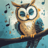 Owl Music Lovers Diamond Painting