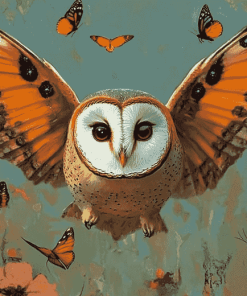 Owls and Butterflies Diamond Painting