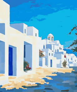 Paros Greece Cityscape Diamond Painting