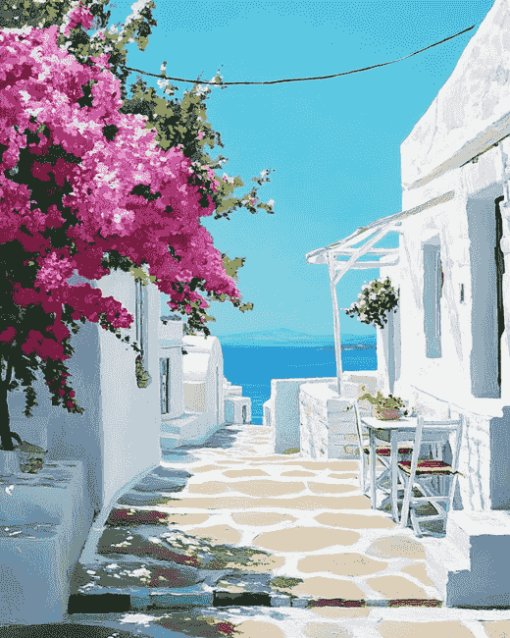 Paros Island Alleys Diamond Painting