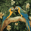 Parrots in Tropical Green Diamond Painting