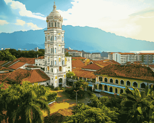 Penang Malaysia Cityscape Diamond Painting