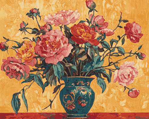 Peonies and Ranunculus Blossoms Diamond Painting