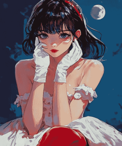 Perfect Blue Anime Girl Diamond Painting