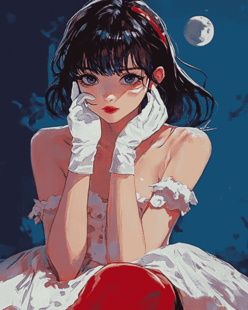 Perfect Blue Anime Girl Diamond Painting