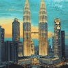 Petronas Twin Towers Cityscape Diamond Painting