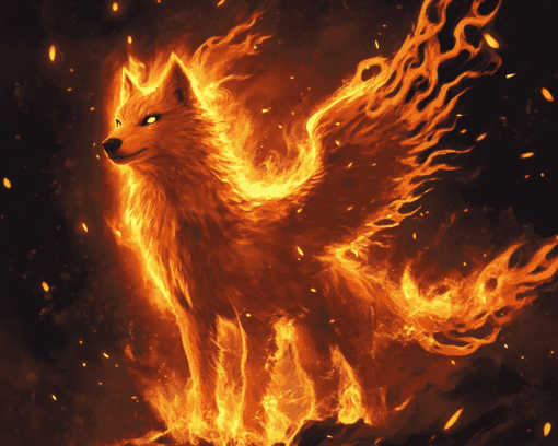 Phoenix Wolf Fantasy Diamond Painting