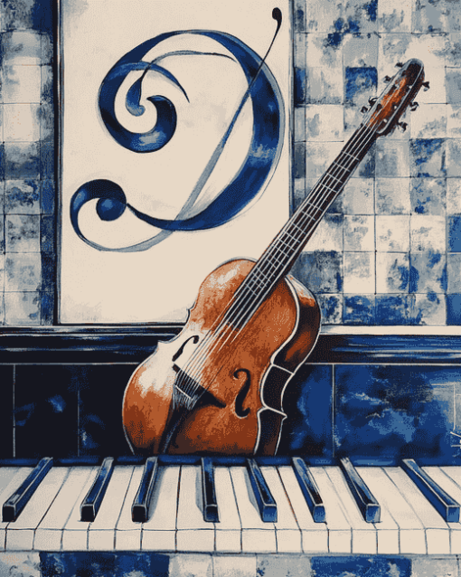 Piano and Guitar Harmony Diamond Painting