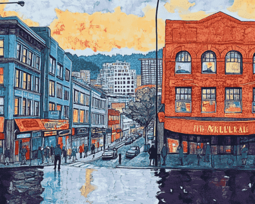 Pike Place Market Stores Diamond Painting