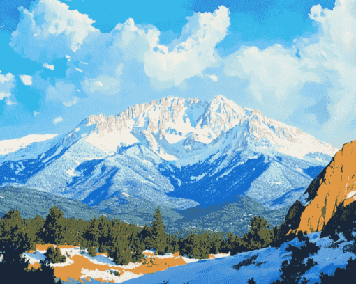 Pikes Peak Colorado Landscapes Diamond Painting