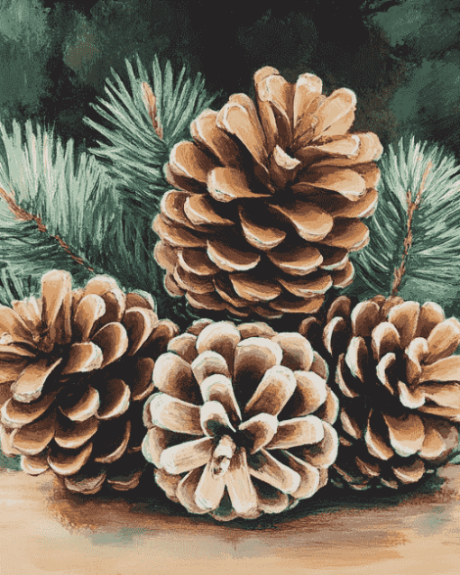 Pine Cone Tree Diamond Painting