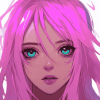 Pink Anime Girl Cartoon Diamond Painting