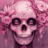 Pink Floral Skull Fantasy Diamond Painting