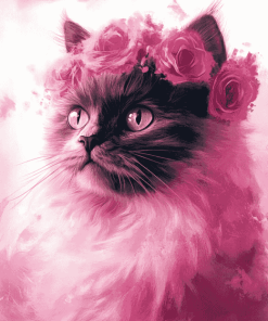 Pink Kitty Diamond Painting