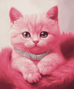 Pink Kitty Diamond Painting