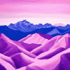 Pink Mountain Landscapes Diamond Painting