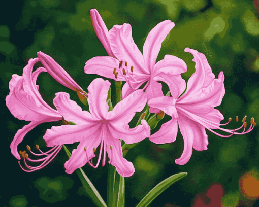 Pink Nerine Blossoms Diamond Painting