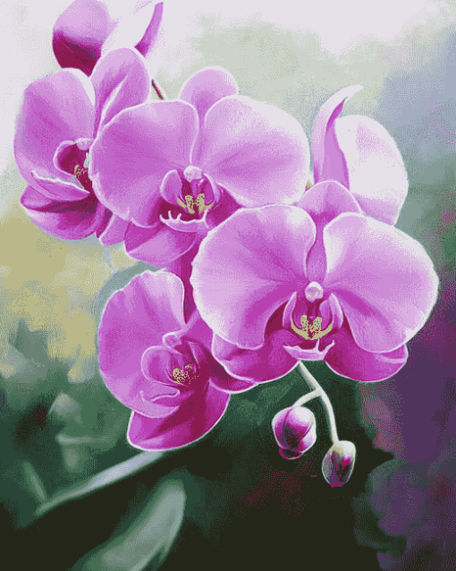 Pink Orchid Blossoms Diamond Painting