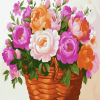 Pink Roses Basket Diamond Painting