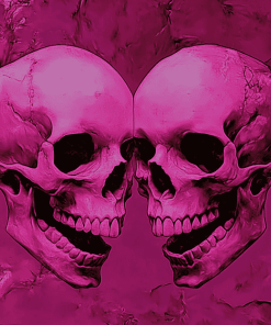 Pink Skeleton Skulls Diamond Painting