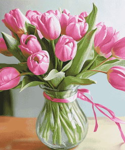 Pink Tulip Blossoms Diamond Painting