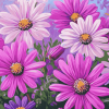 Pink and Purple Daisy Blossoms Diamond Painting