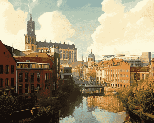 Plagwitz Cityscape Leipzig Diamond Painting