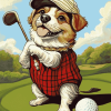 Playful Puppy Golf Diamond Painting