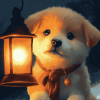 Playful Puppy Lantern Diamond Painting