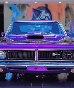 Plum Crazy Plymouth Roadrunner Diamond Painting