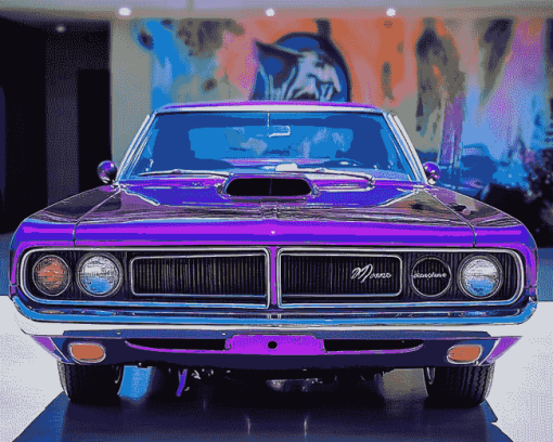 Plum Crazy Plymouth Roadrunner Diamond Painting