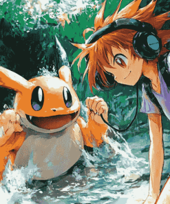 Pokemon Misty Ash Anime Diamond Painting