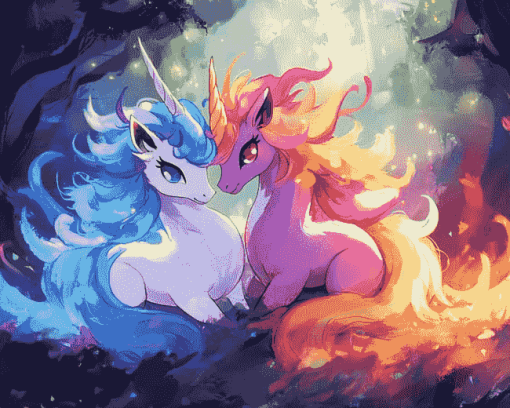 Pokemon and Unicorn Fantasy Diamond Painting