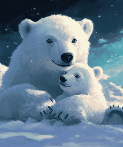 Polar Bear Cubs Diamond Painting