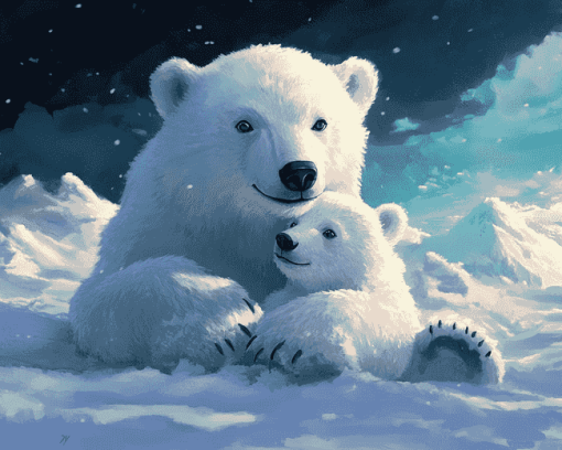 Polar Bear Cubs Diamond Painting