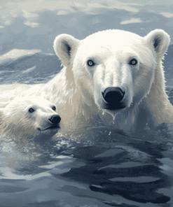 Polar Bear Swimming Diamond Painting