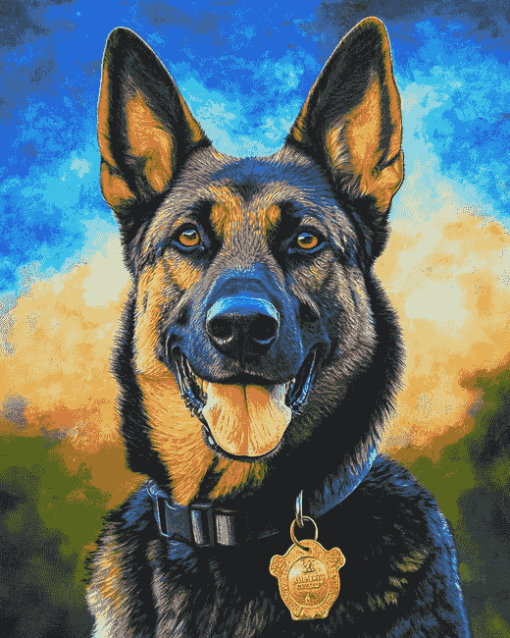 Police Dog Hound Diamond Painting