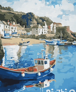 Polperro Seaside Scene Diamond Painting