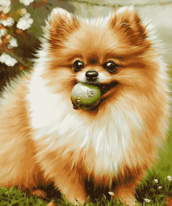 Pomeranian Puppy Fun Diamond Painting