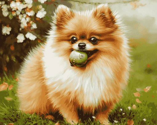 Pomeranian Puppy Fun Diamond Painting