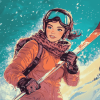 Pop Art Ski Girl Diamond Painting