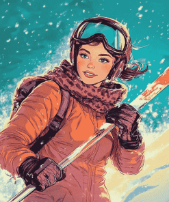 Pop Art Ski Girl Diamond Painting