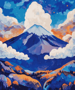 Popocatepetl Volcano Landscape Diamond Painting