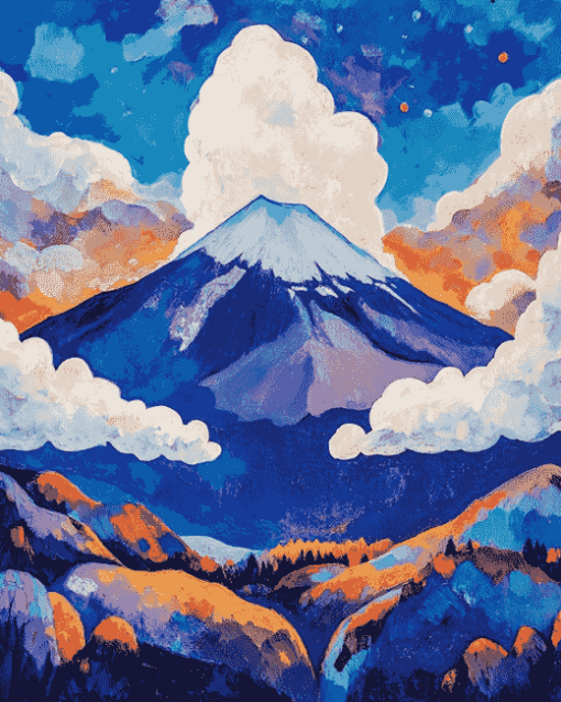 Popocatepetl Volcano Landscape Diamond Painting