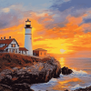 Portland Lighthouse Landscape Diamond Painting