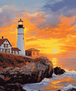 Portland Lighthouse Landscape Diamond Painting