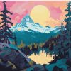 Portland Mountain Scenery Diamond Painting