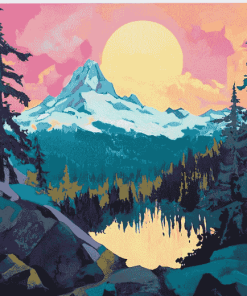 Portland Mountain Scenery Diamond Painting